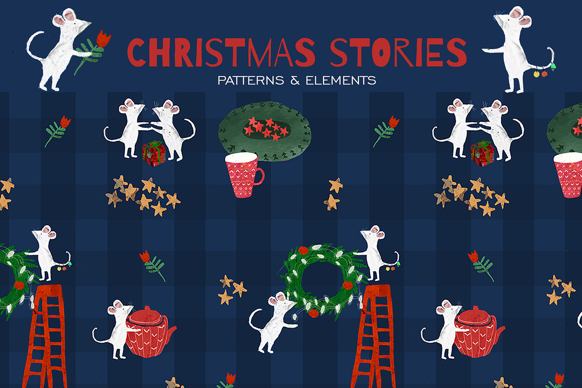 Watercolor Christmas Bundle, a Pattern Graphic by watercolor kamill (Photo 2 of 20)