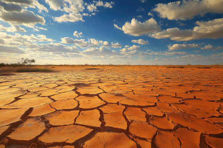 Desert landscape showcasing cracked, a Photo by Iftikhar Alam
