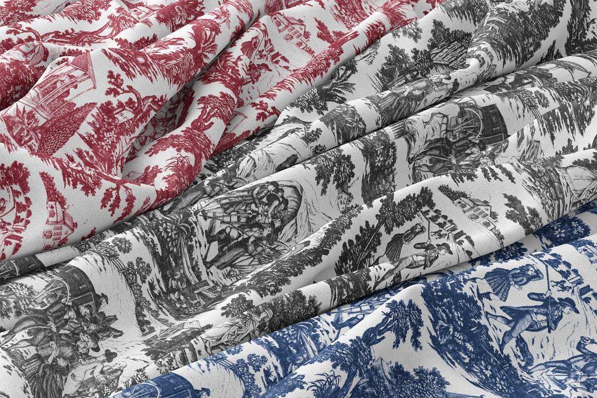 Vintage English Toile Pattern, a Pattern Graphic by Jessie Bloom Studio
