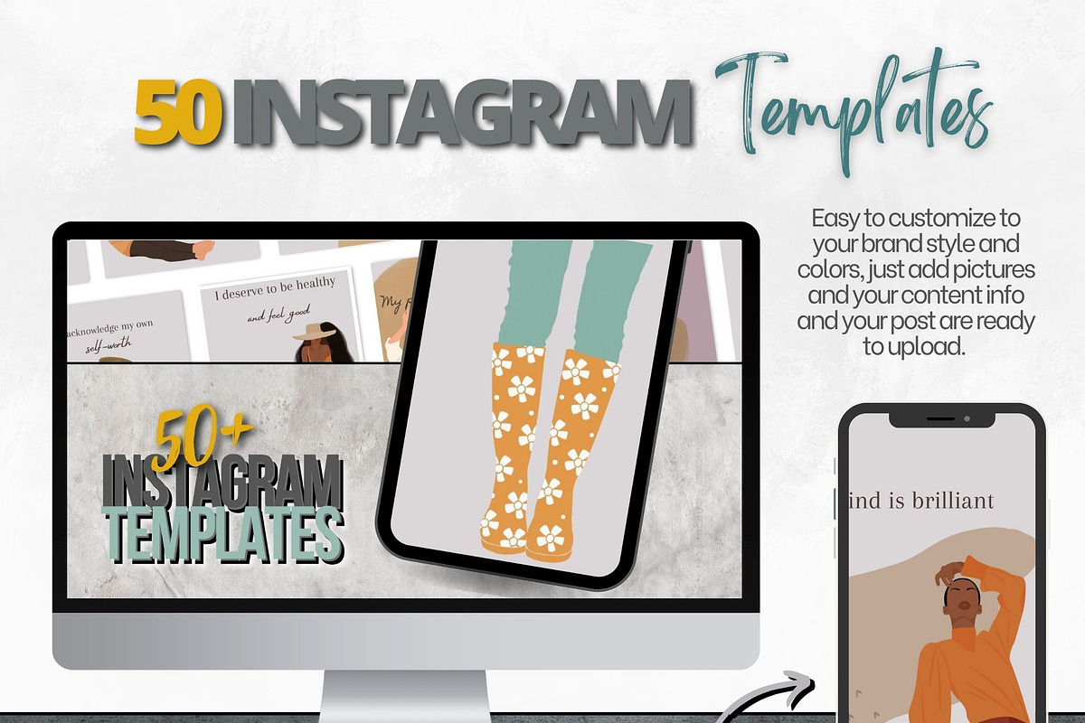 50 Boho Instagram Post Templates, a Design Template by Iampaulrose (Photo 2 of 8)