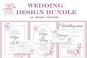 Apple blossom wedding design bundle, an Invitation Template by Doodle emporium (Thumbnail 2 of 6)