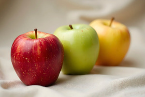 Three Fresh Apples Captured With Sof, a Photo by LOGOCREATIVE