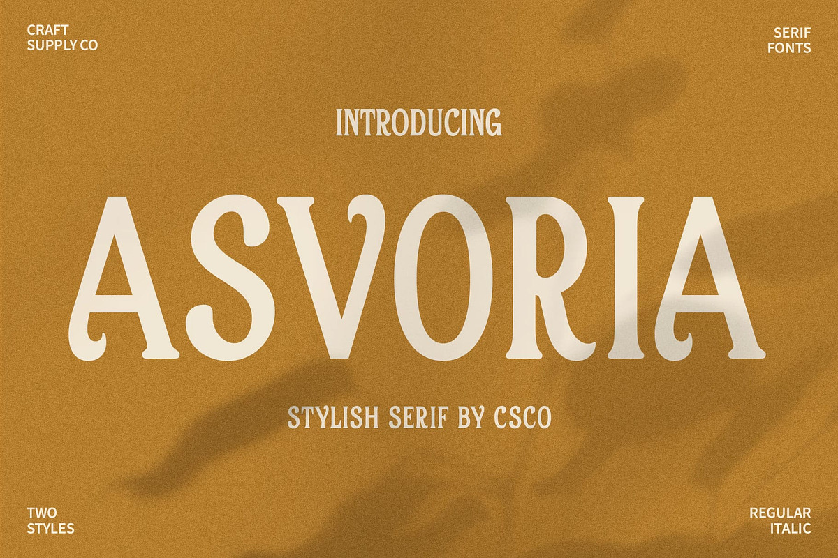 Asvoria – Stylish Serif, a Serif Font by Craft Supply Co. (Photo 1 of 8)