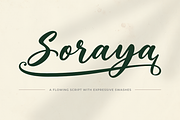 Soraya – Flowing Script Typeface, a Script Font by Ginart (Thumbnail 1 of 9)