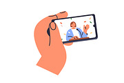 Hands hold phones with online videos, a Technology Illustration by Good Studio (Thumbnail 4 of 9)