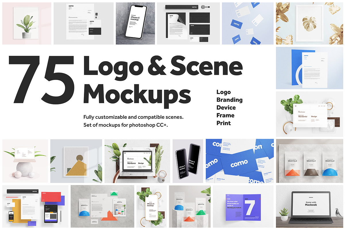 75 Logo and Scene Mockups, a Packaging Mockup by Ceacle Mockup (Photo 1 of 5)