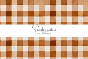 Brown gingham seamless pattern, a Pattern Graphic by Pink Studio Art