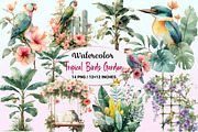 Tropical Birds Garden Clipart, a Graphic by CitraGraphics (Thumbnail 1 of 4)