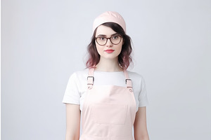 Woman Clean Apron. Generate Ai