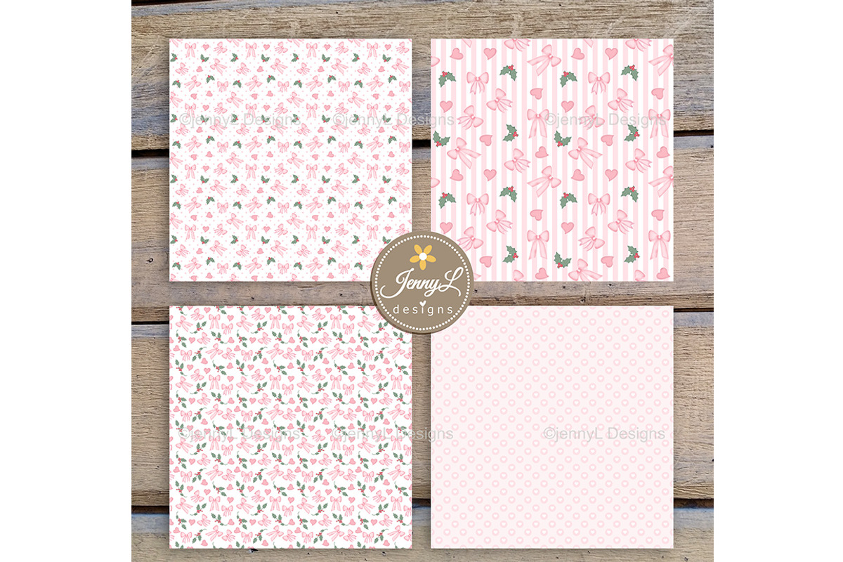 Coquette Christmas Digital Paper, a Pattern Graphic by JennyL Designs (Photo 7 of 8)