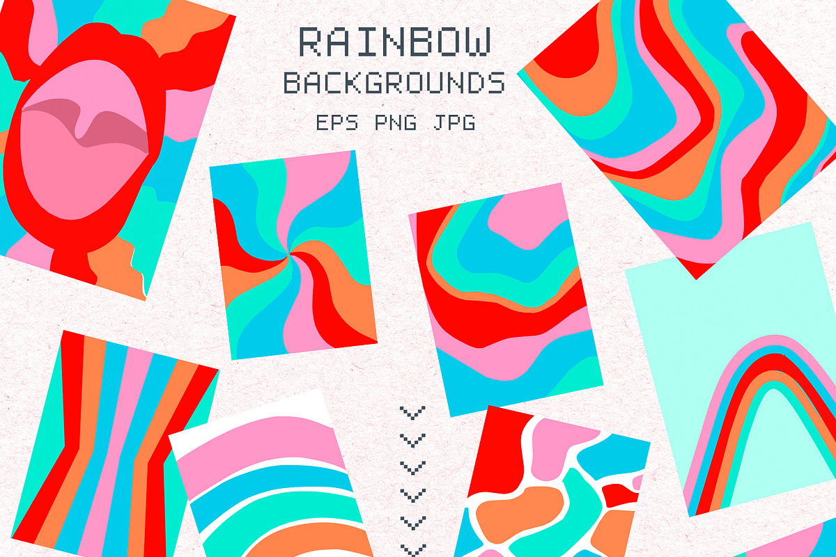 Psychedelic rainbows collage creator, an Object Graphic by LaVika (Photo 7 of 9)