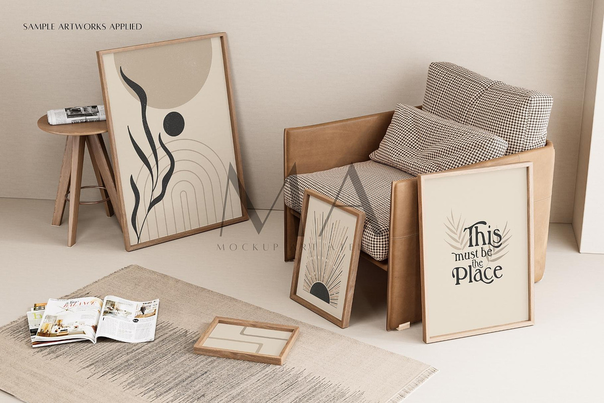 Vintage Frame Mockup Bundle Set of 9, a Household Mockup by Mockup Art Atelier (Photo 14 of 18)
