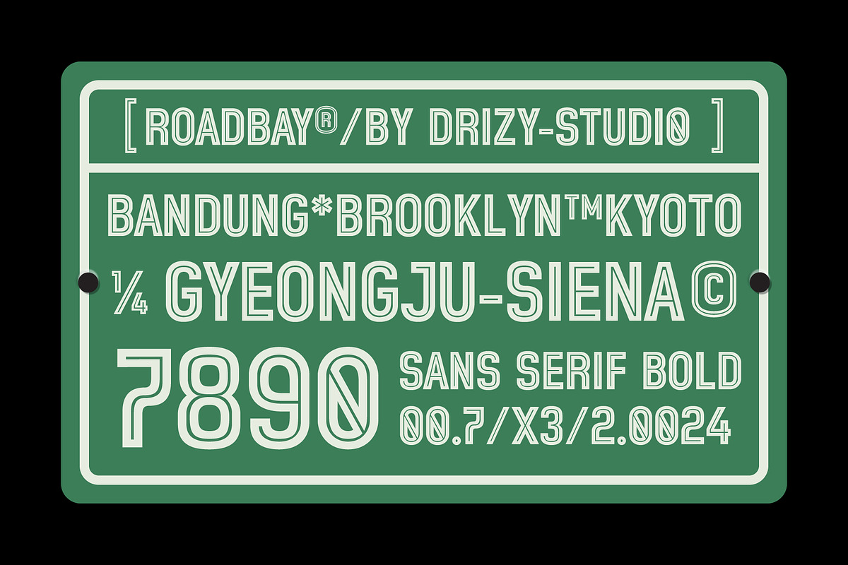 Roadbay - Inline Bold Condensed Font, a Sans Serif Font by Drizy (Photo 2 of 10)