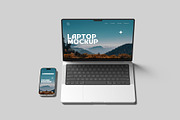 laptop and Phone Mockup, a Wearable Device Mockup by graphictime (Thumbnail 7 of 10)