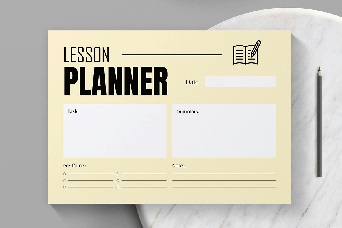 Minimal Lesson Planner Template, a Stationery Template by MightyDesign (Photo 3 of 6)