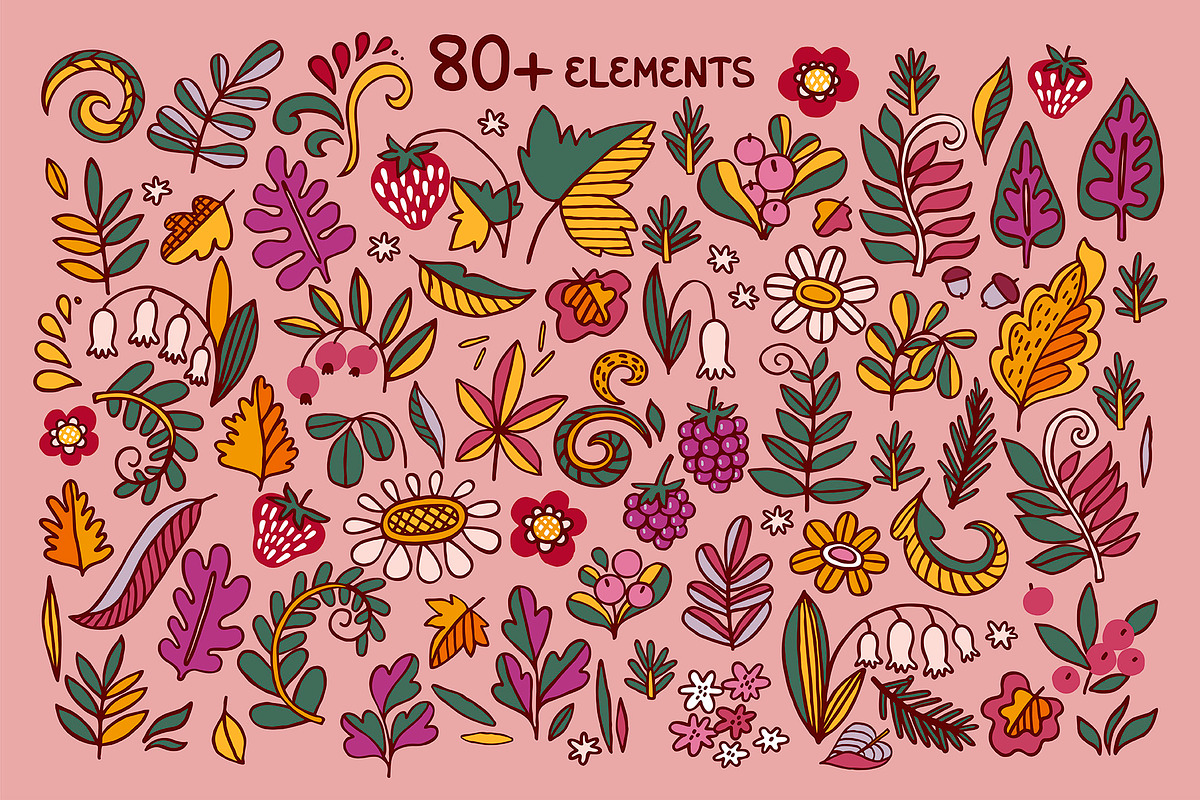 MUSHROOMS | graphics set, a Food Illustration by Nastya Tkachova (Photo 2 of 10)