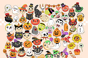 Retro Vintage Halloween Clipart Pack, an Object Graphic by Huxmay (Thumbnail 2 of 8)