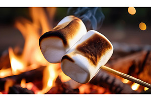 Perfectly toasted marshmallows on, a Food & Drink Photo by Igor Tichonow