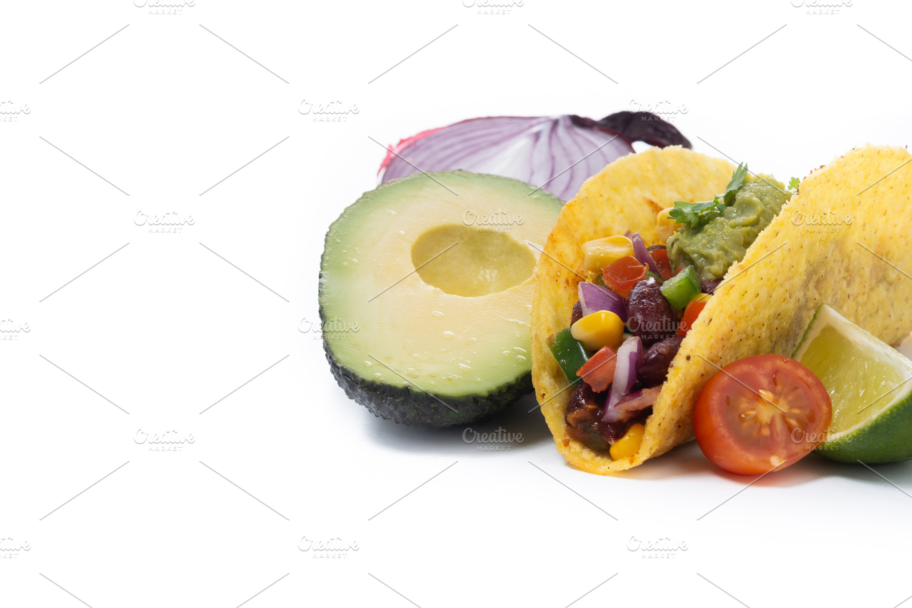 Vegan mexican Taco with beans and guacamole, a Food & Drink Photo by etorres69