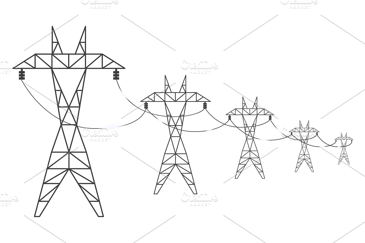 Black voltage wires. Power line live, an Illustration by Valerie Bodnar