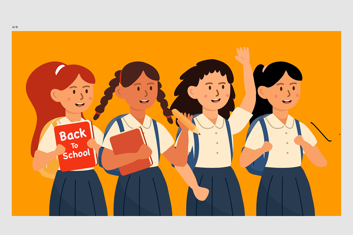 back to school character background, a Person Illustration by foxndeer (Photo 2 of 3)