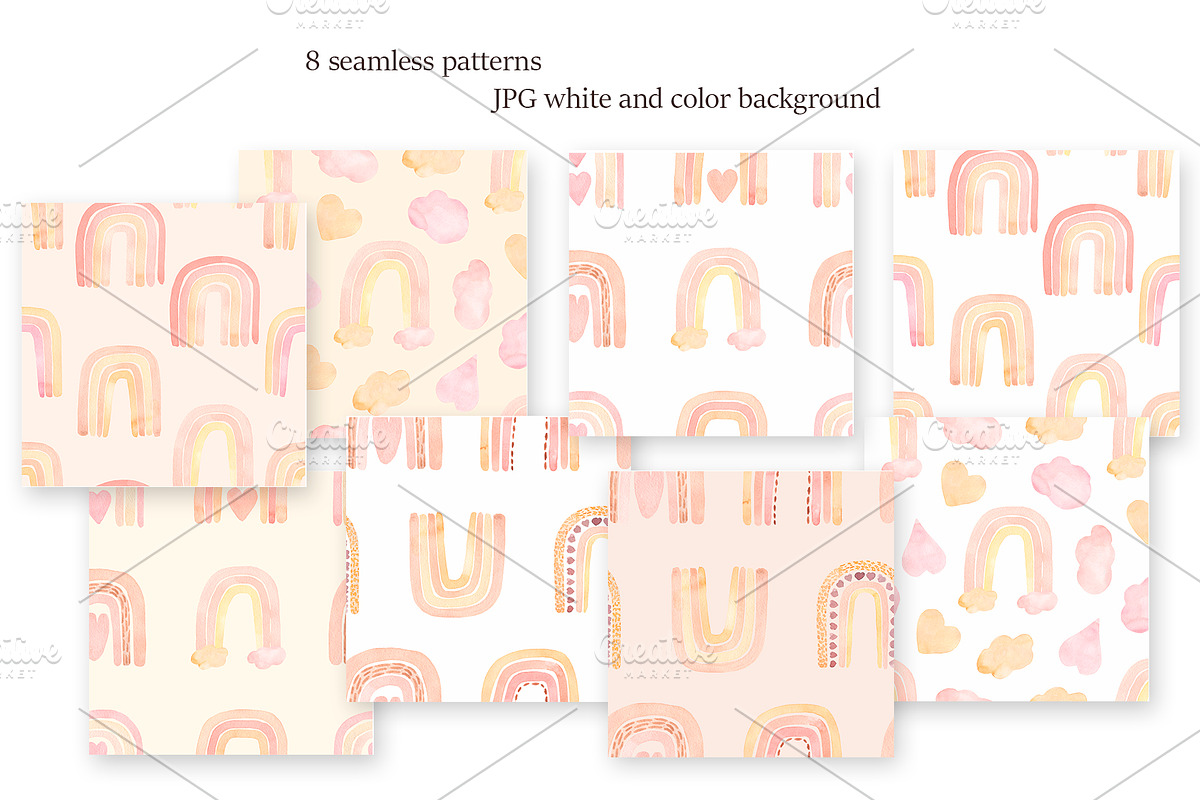 Watercolor Rainbows Set, an Object Illustration by MayaNavits (Photo 5 of 9)