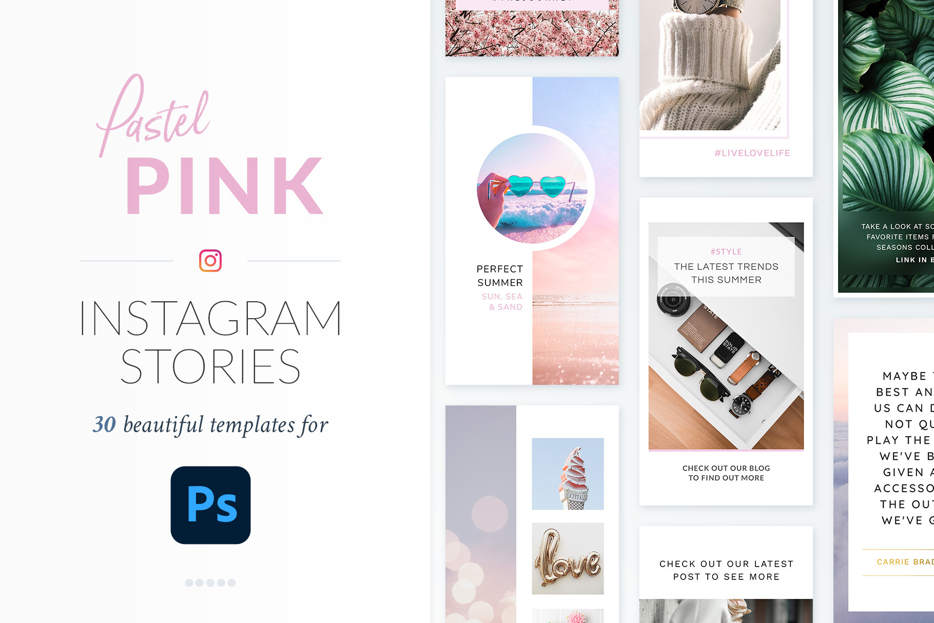 Instagram Stories Pastel Pink | PS, a Social Media Template by Poego Social
