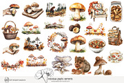 100 autumn mushroom clip art, a Seasonal Illustration by Poppy Lane Studio (Thumbnail 10 of 11)