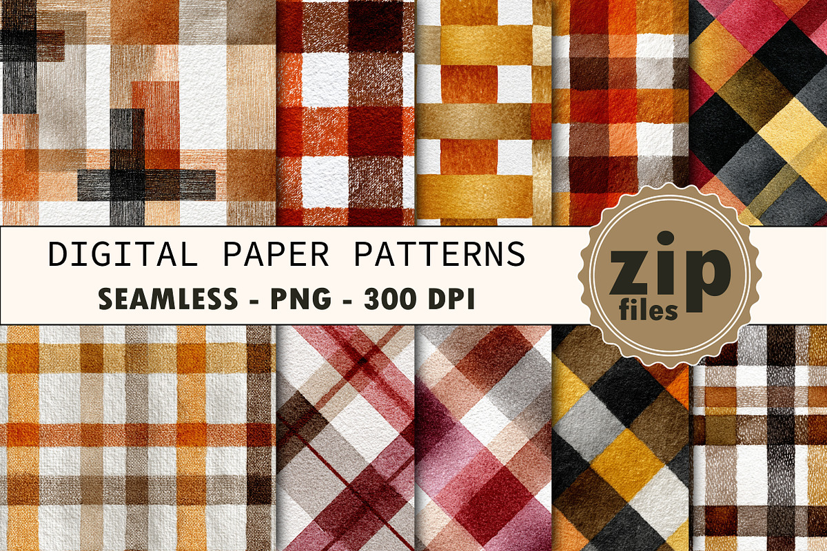 Autumn Plaid Seamless Pattern, a Texture Graphic by CitraGraphics (Photo 1 of 7)