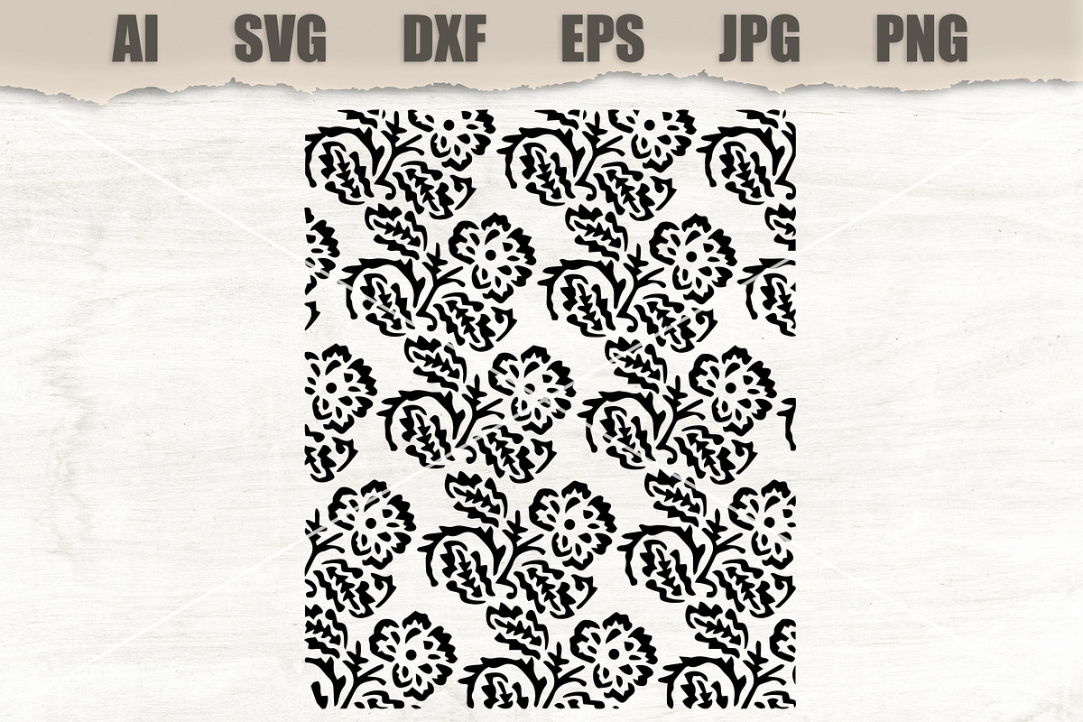 Stencil Floral Pattern, an Object Graphic by MARYCRAFTIRIA (Photo 1 of 3)
