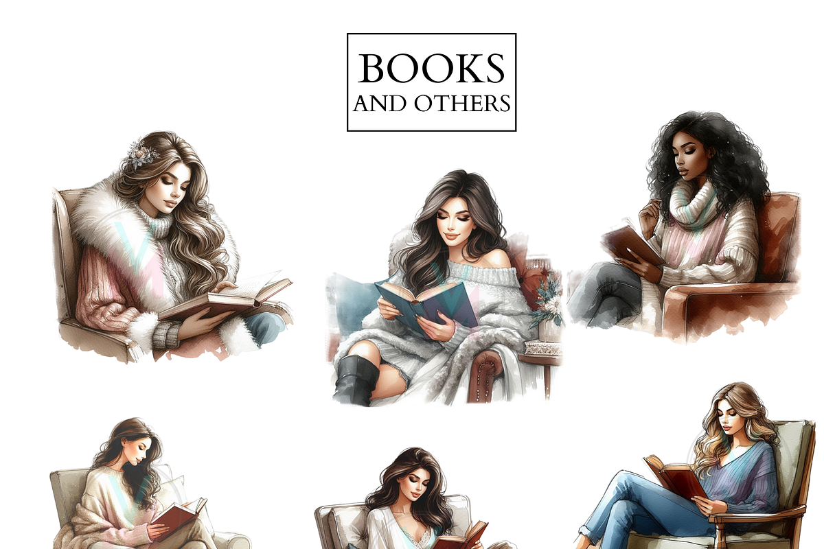 Book clipart, Books lover, girl png, a Person Illustration by VM PARTYS  BY TAIRUMA (Photo 6 of 10)