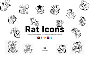 50 Rat Icons, an Outline Icon by Prosymbols (Thumbnail 1 of 5)