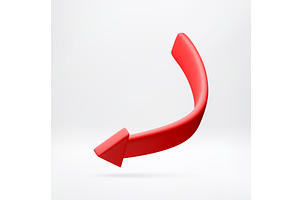3D Red arrow pointing downward, a Finance Illustration by Abscent