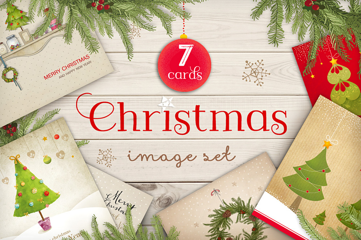 Christmas card( image set), a Decorative Illustration by SoNice (Photo 1 of 3)
