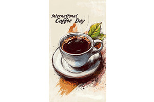 International Coffee Day Text With