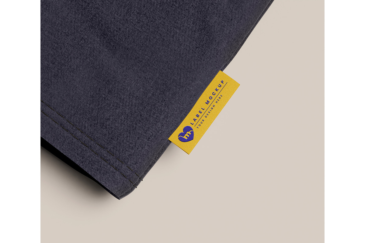 Fabric label embroidery mockup, a Shirt Mockup by mockupocka (Photo 9 of 16)