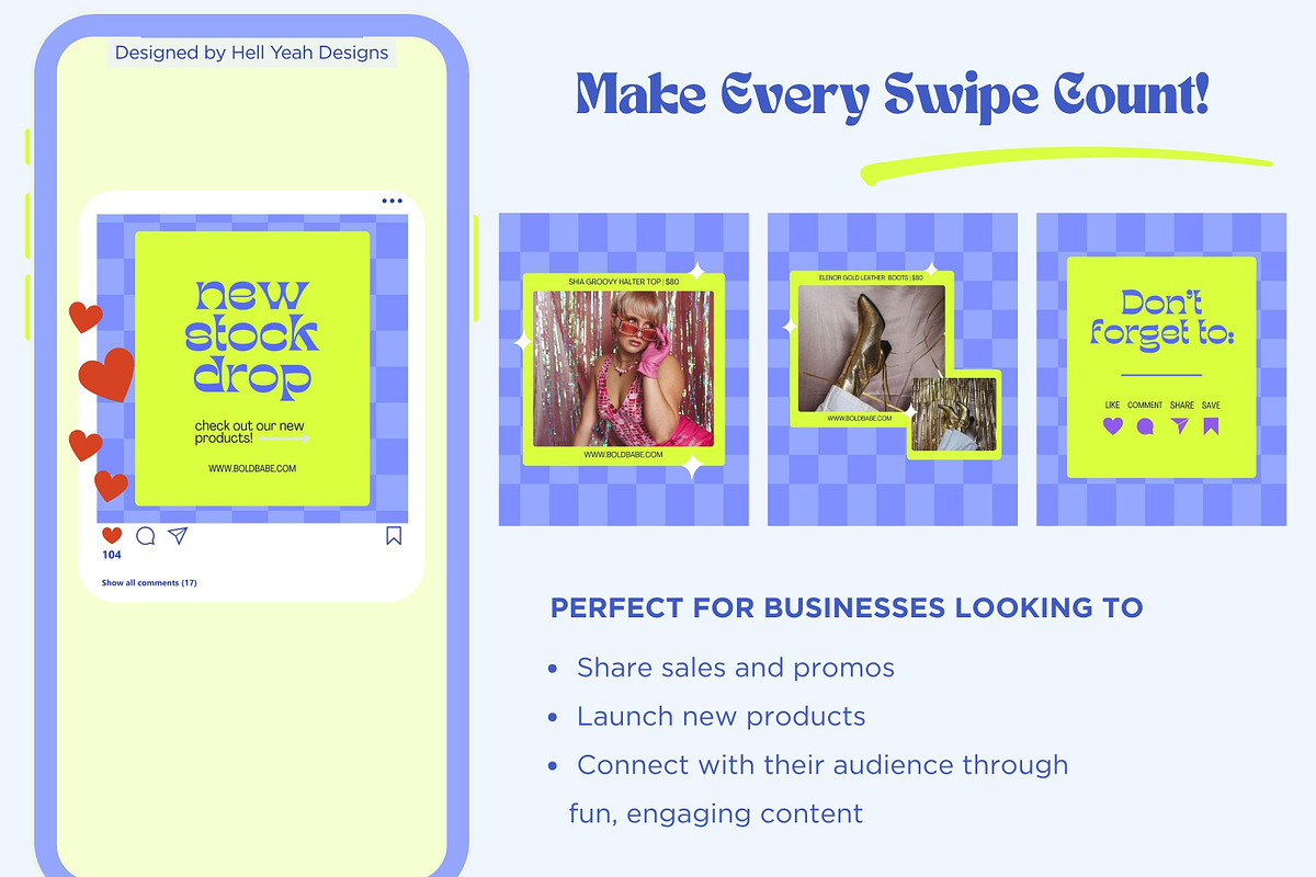 Funky Instagram Carousel Templates, a Social Media Template by Hell Yeah Designs (Photo 4 of 10)