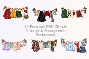 Girl Christmas Clothesline Bundle, a Decorative Illustration by Ink Gallery (Thumbnail 2 of 6)