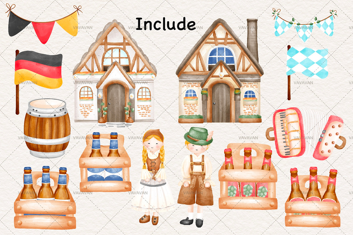 Oktoberfest Germany clipart, a Decorative Illustration by Vavavan Artwork (Photo 3 of 4)