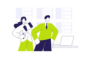 Datacenter manager abstract concept, a Technology Illustration by Visual Generation