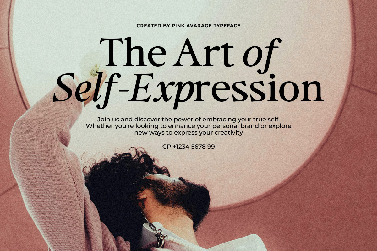 Pink Average - Trendy Modern Serif, a Serif Font by Sarid Ezra (Photo 4 of 9)