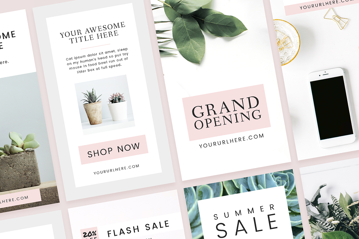 Light Instagram Stories Templates, a Social Media Template by Kimi Kinsey (Photo 1 of 7)