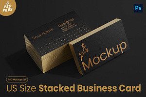 Stacked Business Card Mockup Set, a Mockup by Remnand Studio