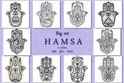 Big set of HAMSA, a Decorative Illustration by Katika Shop (Thumbnail 1 of 7)