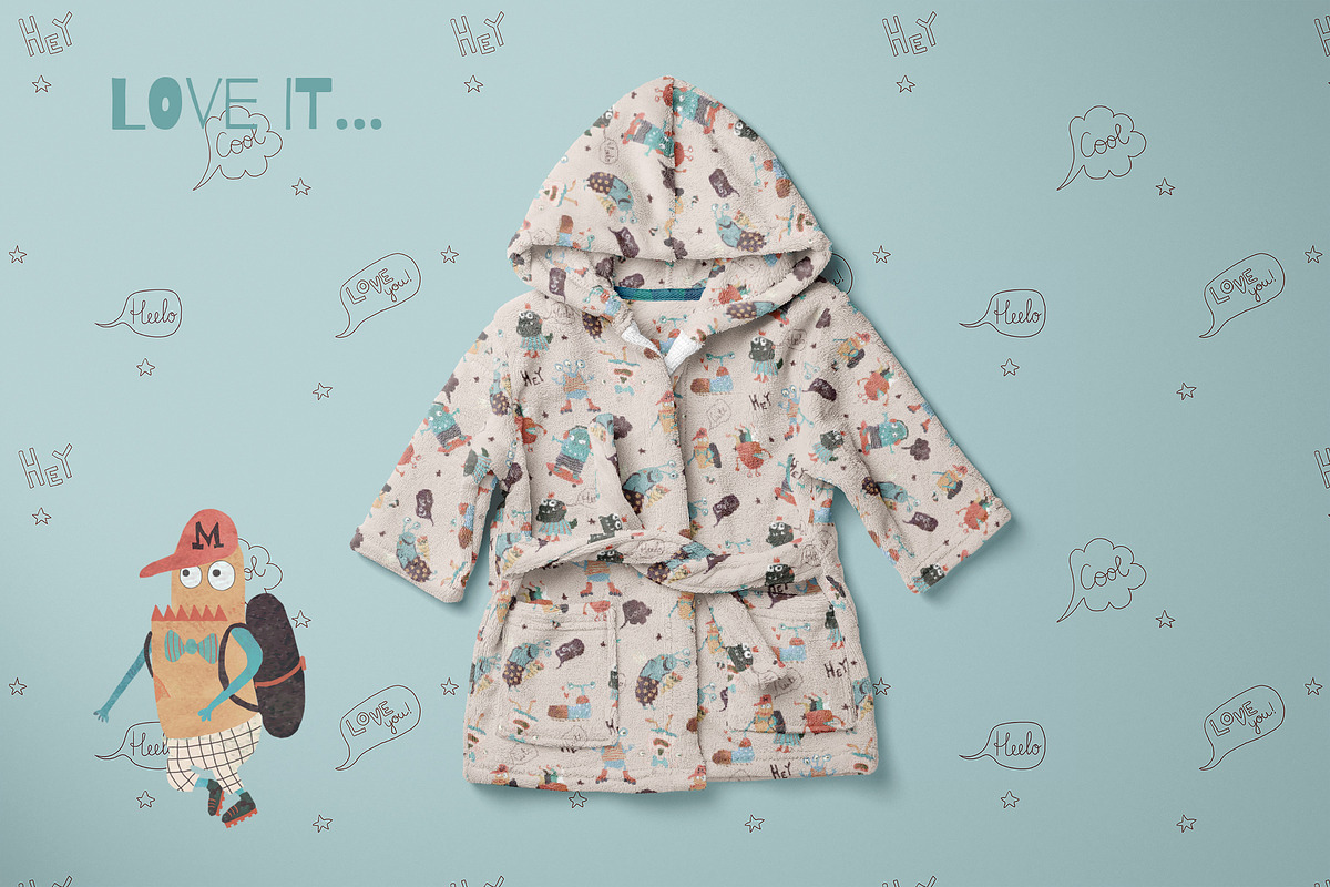 Cute Monsters collection, a Pattern Graphic by watercolor kamill (Photo 5 of 10)