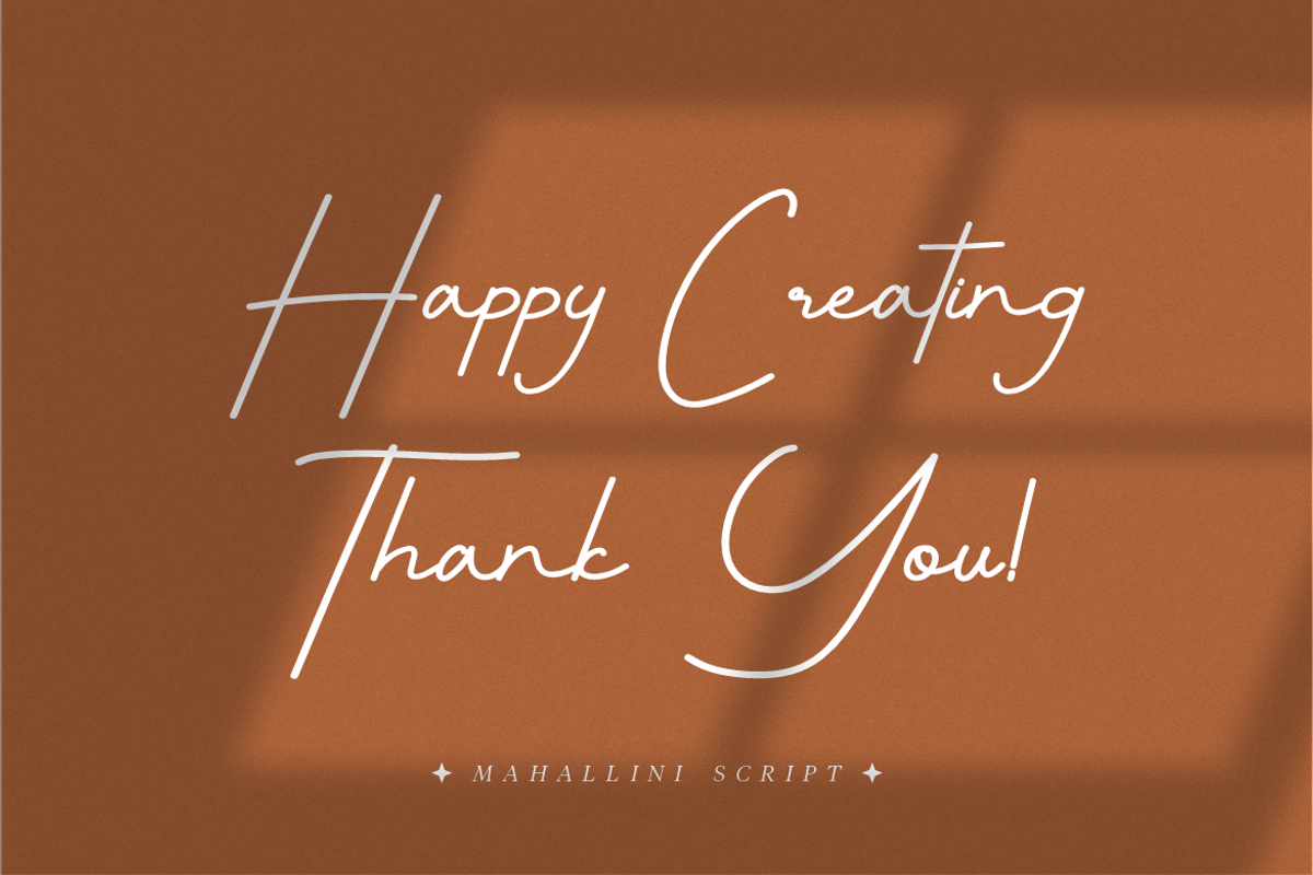 Mahallini Signature Monoline, a Script Font by Typegoals Studio (Photo 9 of 9)