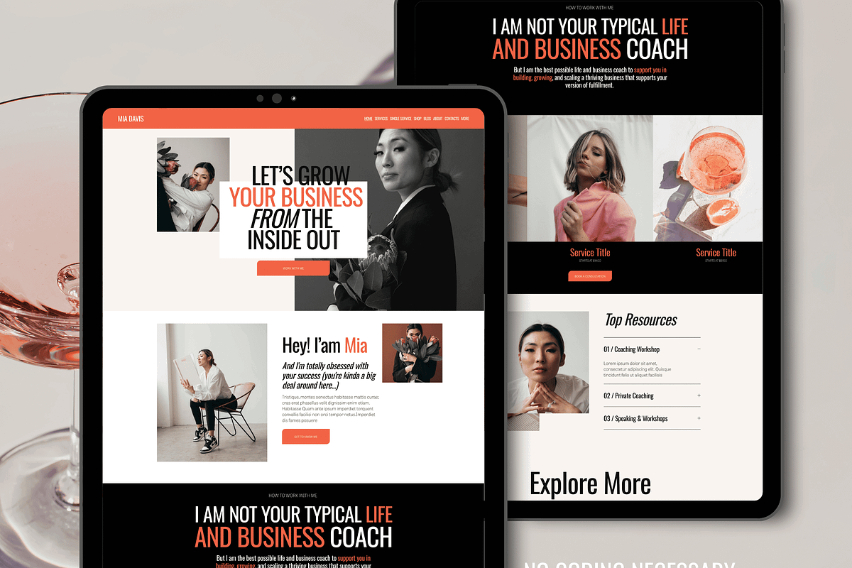 Squarespace Website Template Coach, a Squarespace Template by Presentibox (Photo 2 of 11)