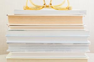 Books + Glasses Stock Image