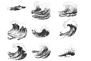 Ocean Sea Waves Set 1 Procreate, a Brush Add-On by Disasterology Ink (Thumbnail 9 of 10)