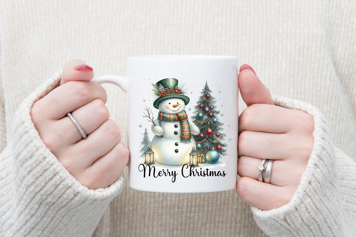 Watercolor Black Gold Christmas Snow, an Illustration by designcity5 (Photo 2 of 4)